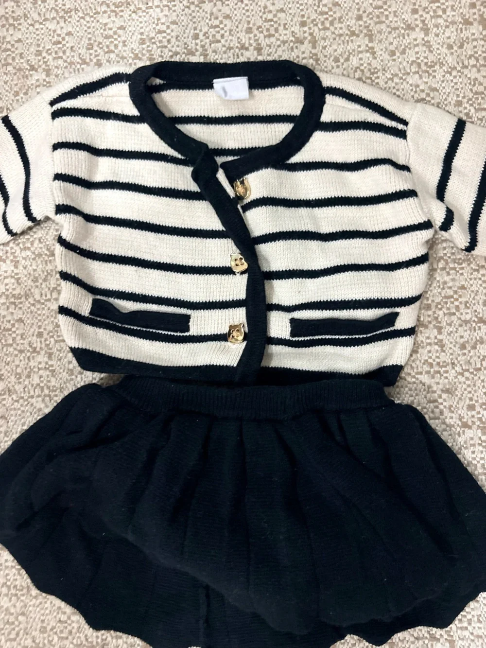GAP Baby Navy and White Striped Knit Sweater